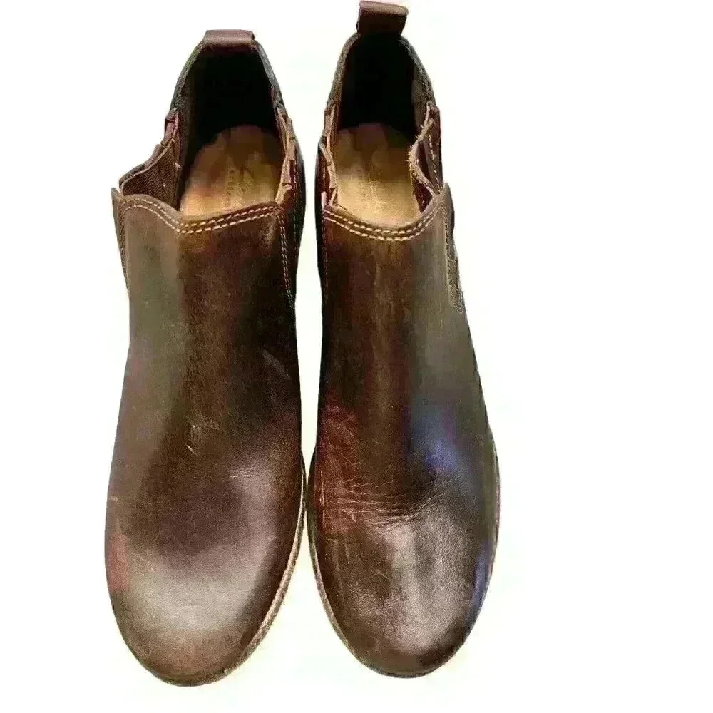 Clarks Artisan Sz.‎ 7.5 Wilrose Jade Brown Nubuck Ankle Bootie Work Casual Wear